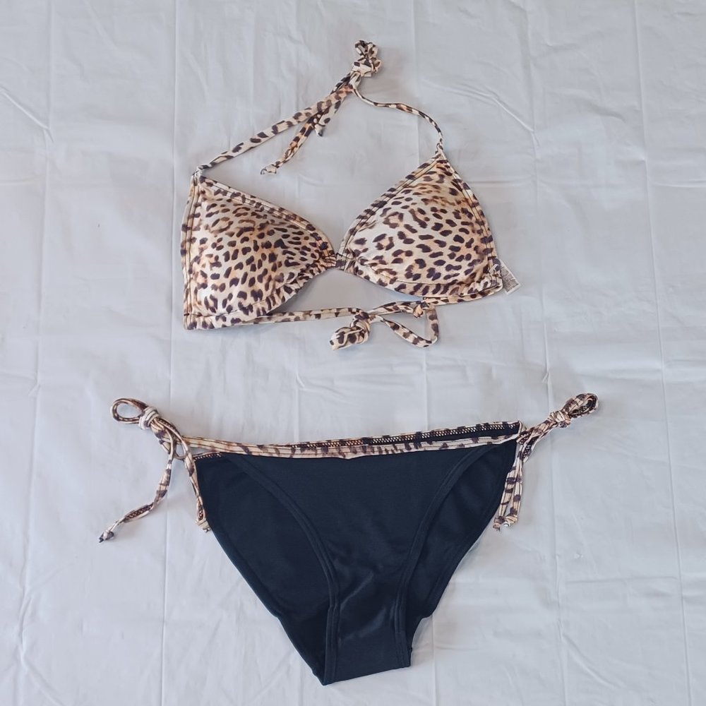 NEW ©ensored Censored Sequin Leopard String Bikini Medium